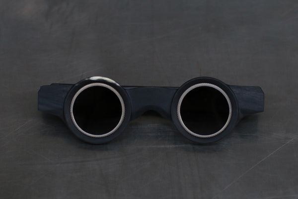 Rigards X ZIGGY CHEN Joint RG1940ZC Series Titanium Natural Texture Sunglasses RG-RG1940ZC-HBSH-F Black, White and Dark Gray